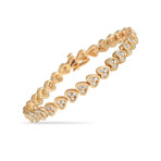LB Exclusive // Ladies 14K Yellow Gold Diamond Heart Bracelet // 7.5" // New