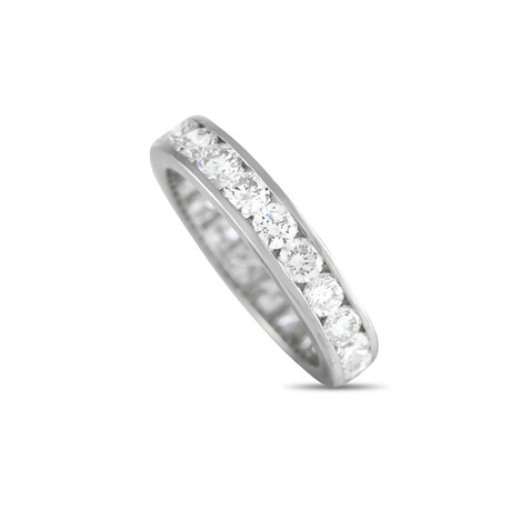 LB Exclusive // Ladies Platinum Diamond Eternity Band Ring // Ring Size: 7 // Estate