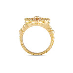 Van Cleef & Arpels // Ladies Alhambra 18K Yellow Gold Coral Ring // Ring Size: 5.25 // Estate