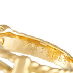 Van Cleef & Arpels // Ladies Alhambra 18K Yellow Gold Coral Ring // Ring Size: 5.25 // Estate