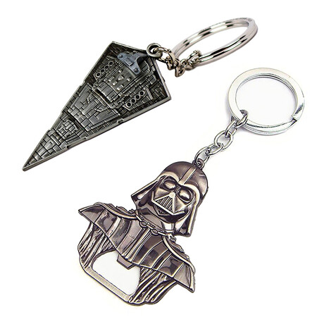 Star Wars Keychain Set // Darth Vader + Star Destroyer