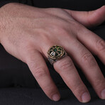 Green Cage Design Silver Ring (9)