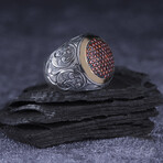 Red Micro Stones Silver Ring (9)