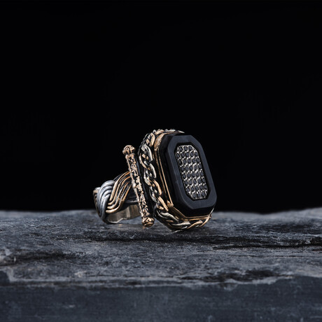 Onyx Stone Desing Silver Ring (9)