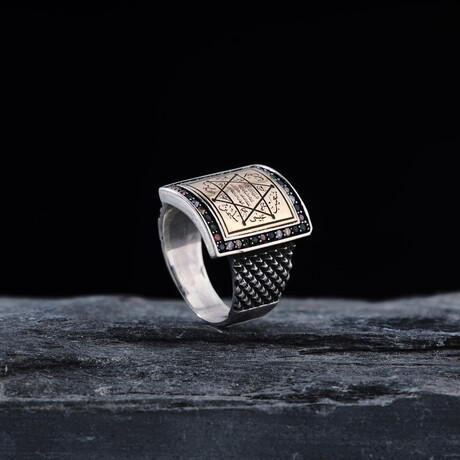 Square Seal of Solomon Design Ring (9)