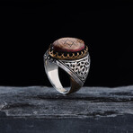 Seal of Solomon Agate Stone Silver Ring (9)