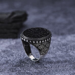 Black Zircon Silver Oval Ring (9)