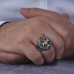 Earth Design Double Headed Eagle Silver Ring (9)