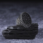 Black Zircon Silver Oval Ring (9)