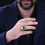 Seal of Solomon Agate Stone Silver Ring (9)