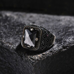 Onyx Stone Square Silver Ring (9)