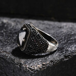 Onyx Stone Square Silver Ring (9)