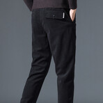 Stitch Pocket Corduroy Pants // Black (30)