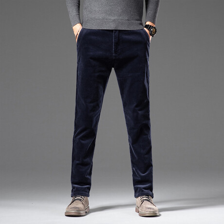 Stitch Pocket Corduroy Pants // Blue (28WX30L)