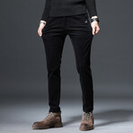 Cord Tie Pocket Corduroy Pants // Black (30)