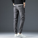 Contrast Stripe Corduroy Pants // Gray (28WX30L)