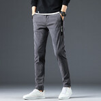 Contrast Stripe Corduroy Pants // Gray (28WX30L)