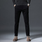 Cord Tie Pocket Corduroy Pants // Black (31)