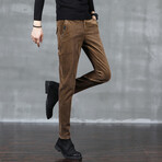 Stitch Pocket Corduroy Pants // Brown (32)