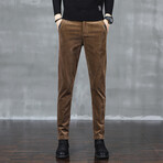 Stitch Pocket Corduroy Pants // Brown (31)