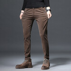 Cord Tie Pocket Corduroy Pants // Brown (30)