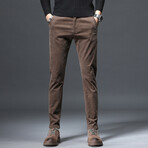 Cord Tie Pocket Corduroy Pants // Brown (29)