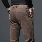 Cord Tie Pocket Corduroy Pants // Brown (32)