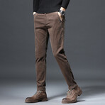 Cord Tie Pocket Corduroy Pants // Brown (32)