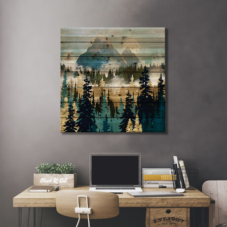 Misty Pines // SpaceFrog Designs (26"H x 26"W x 1.5"D)