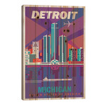 Detroit Travel Poster // Jim Zahniser (26"H x 18"W x 1.5"D)