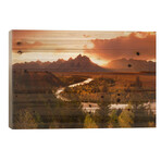Sunset Over Teton Range With Snake River In The Foreground, Grand Teton National Park, Wyoming, USA // Adam Jones (18"H x 26"W x 1.5"D)