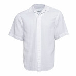 Linen Button Down Short Sleeve Shirt // White (XL)