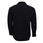 Linen Button Down Long Sleeve Shirt // Black (XL)