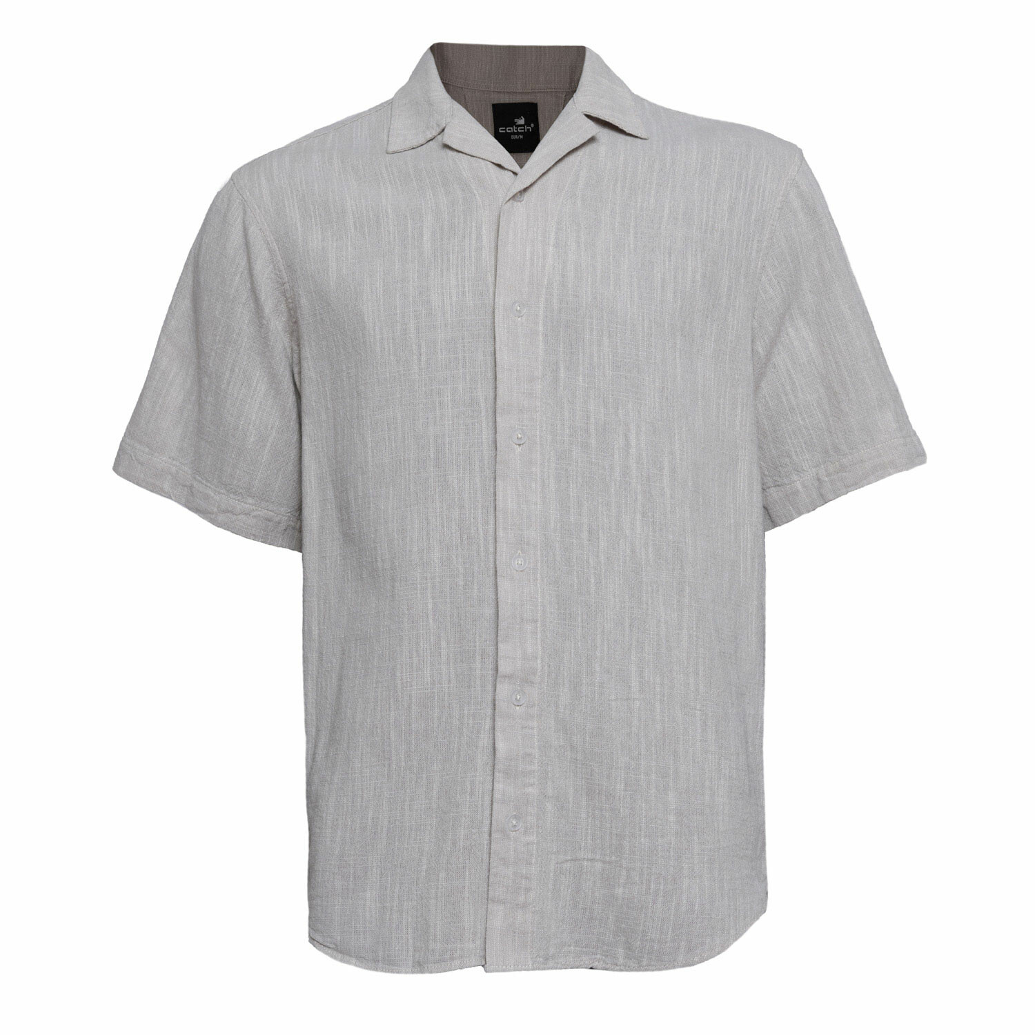 Linen Button Down Short Sleeve Shirt // Light Gray (XL) - Catch Linen ...