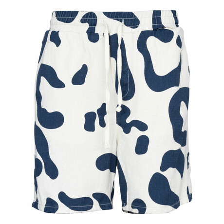 Dalmatian Prınted Shorts // Blue (S)