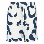 Dalmatian Prınted Shorts // Blue (XL)