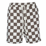 Chequered Shorts // Brown (L)