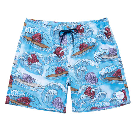 Shell Surf Pool Shorts // Forget Me Not Blue (S)