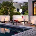 Yomi Living Room + Garden Set With Lighting // 1 Sofa + 2 Armchairs // Translucent (White Translucent)