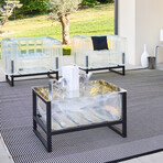 Yoko Coffee Table Eko // Aluminum Frame // Crystal (Transparent)