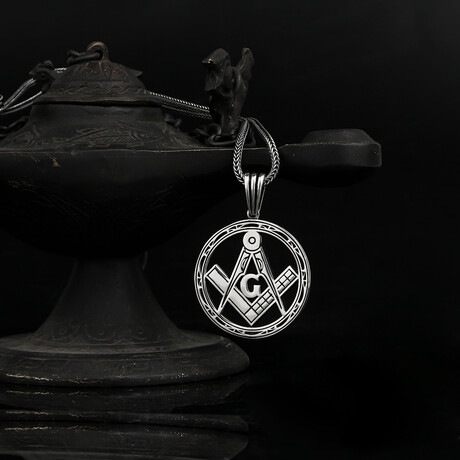 Masonic Square and Compass Necklace