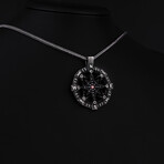 Compass Necklace with CZ Stones