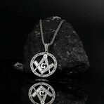 Masonic Square and Compass Necklace