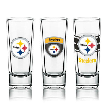 NFL Shot Glasses // Set of 6 // Pittsburgh Steelers