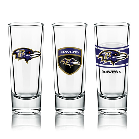 NFL Shot Glasses // Set of 6 // Baltimore Ravens