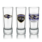 NFL Shot Glasses // Set of 6 // Baltimore Ravens