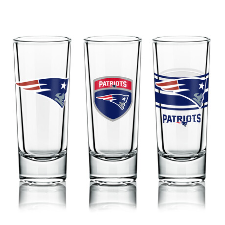 NFL Shot Glasses // Set of 6 // New England Patriots