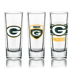 NFL Shot Glasses // Set of 6 // Green Bay Packers