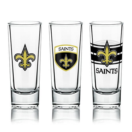 NFL Shot Glasses // Set of 6 // New Orleans Saints