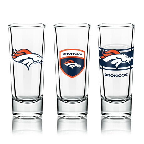 NFL Shot Glasses // Set of 6 // Denver Broncos